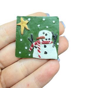 Vintage Snowman Brooch Christmas Pin
